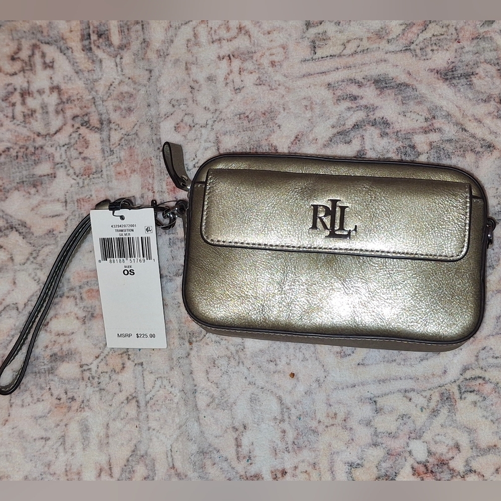Ralph Lauren Metallic Leather Marcy Convertible Pouch